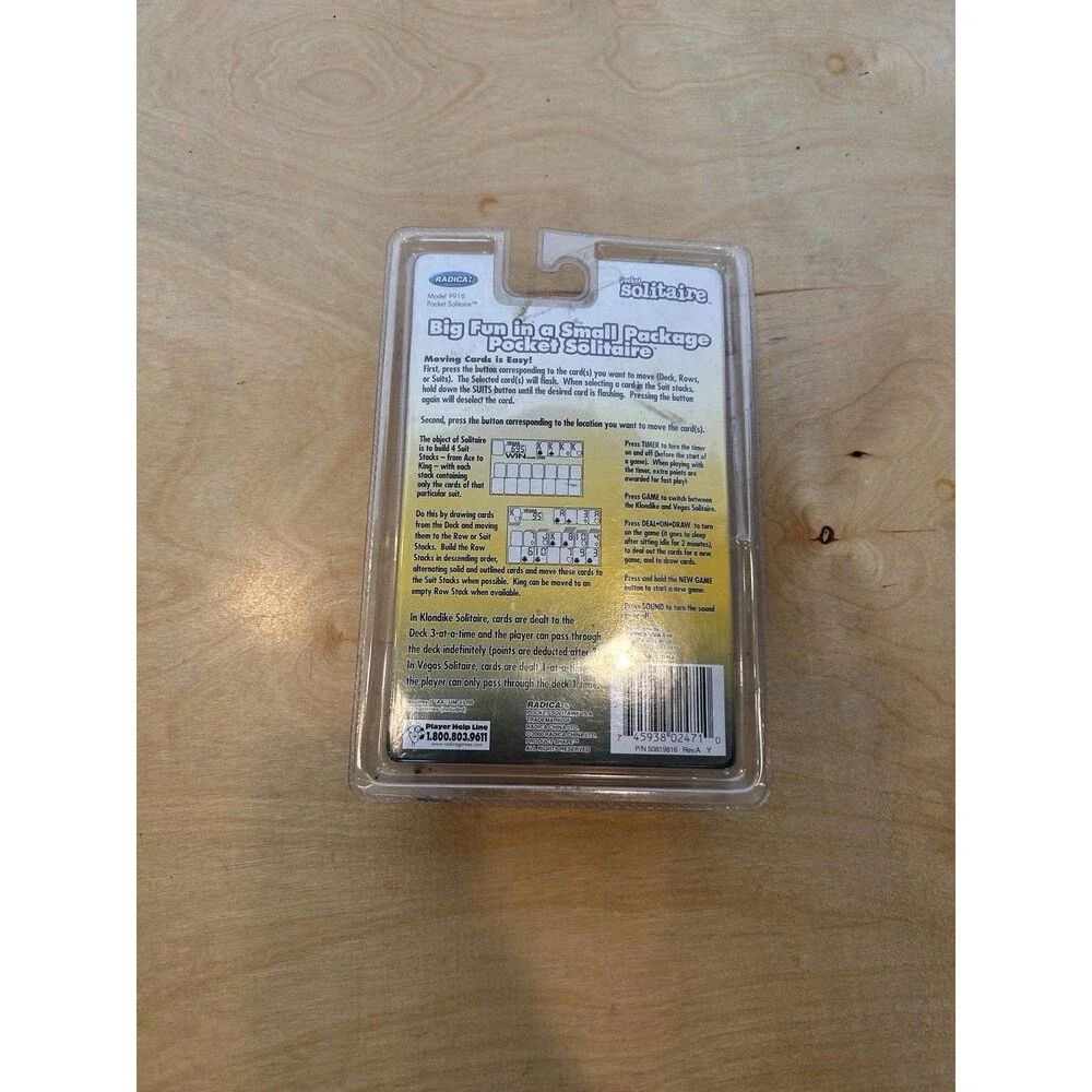 Radica Pocket Solitaire Electronic Handheld Game 2-in-1 Klondike Vegas Works